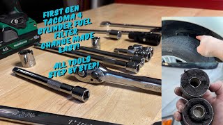 1st Gen Toyota Tacoma Repair Series Part 7  2427 Engine Fuel Filter Change All Tools FULL GUIDE [upl. by Eissed]