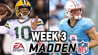 Packers at Titans  Week 3 Madden Simulation [upl. by Tupler]