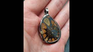 AmmoniteHematite Pendant jewelry hematite ammonite fossil healingcrystals [upl. by Nyrhtak]