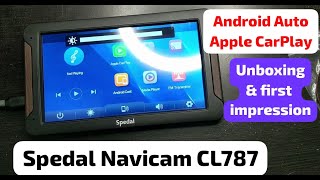 Spedal 7in Navicam CL787  Android Auto Apple CarPlay  Unboxing  1rst impression [upl. by Sheridan]