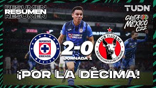 Resumen y goles  Cruz Azul 20 Tijuana  Grita México C22  J1  TUDN [upl. by Reddin]