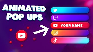 FREE Social Media Pop Up Template After Effects and OBS Streamelements [upl. by Eiram]