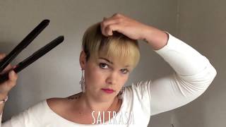 How I straighten and style my pixiecut [upl. by Aicerg]