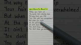 What makes you Beautiful song lyrics onedirection whatmakesyoubeautiful shortfeed fyp lyrics [upl. by Eba]