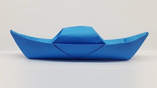 How to Make a Paper Canoe  Paper Boat Making Origami Tutorial [upl. by Ellecrad287]