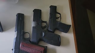 Pistol Comparison Sig Sauer 380 P365 vs Taurus G3 9mm VS Charles Daly 1911 45 ACP [upl. by Eilama785]