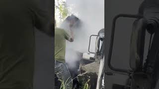 Humvee catches fire humvee hummer youtubehighfive youtubecreators [upl. by Amak704]