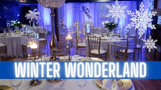 WINTER WONDERLAND 40TH BIRTHDAY PARTY IDEAS EVENT PLANNING DIY MARQUEE NUMBERS CIRCLE BACKDROP [upl. by Lebezej111]