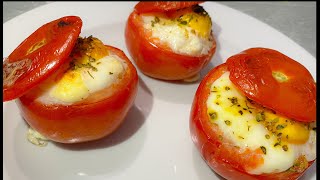 TOMATES FARCIES AUX ŒUFS 🥚 ET FROMAGE 🧀 recette simple et rapide [upl. by Alyag]