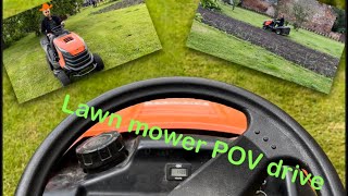 OleoMac lawn mower tractor  POV test drive [upl. by Tomasz]