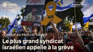 Six otages retrouvés morts  un syndicat appelle à la grève lundi en Israël [upl. by Enohpesrep]