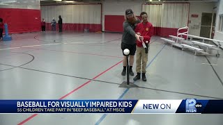 Visually impaired children play beep baseball at MSOE [upl. by Kaazi]