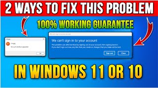 How to Fix We Cant Sign into Your Account Problem in Windows 1110💻Fix No Such Interface Supported [upl. by Grote]