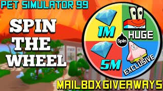 🔴 ROBLOX LIVE  PET SIMULATOR 99  SPIN THE WHEEL GIVEAWAY  PETS amp GEMS [upl. by Coppins263]