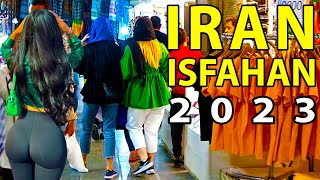 Amazing Nightlife of Iranian people In Isfahan City  walking tour 2023 [upl. by Nannaihr974]