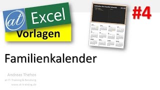 Familienkalender  ExcelVorlage mit Jahresplaner [upl. by Illac]