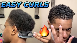 AFRO TO CURLS  MENS CURLY HAIR ROUTINE  How To Make Hair Curly [upl. by Groves883]