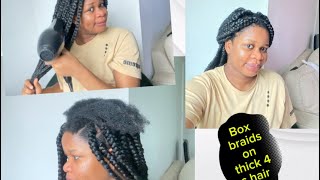 EASIEST DIY BOX BRAIDS ON 4C THICK HAIR [upl. by Voletta858]