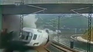 Caught on Tape Deadly Train Crash in Spain [upl. by Nalahs]