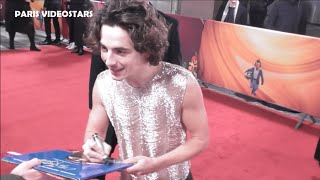 Timothee Chalamet speaks french with fans  Paris 1 december 2023 Avant Premiere Wonka [upl. by Harrod]