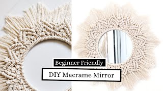 DIY Macrame Mirror Tutorial for beginners  Macrame Series Pt1  DIYwithPragya [upl. by Yrrek]