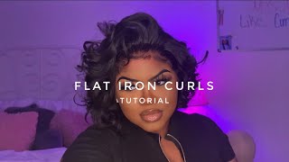 Flat Iron Curls Tutorial ft ISEE Hair Requested 💜 Bombshell Curls Ashley Michelle [upl. by Droflim]