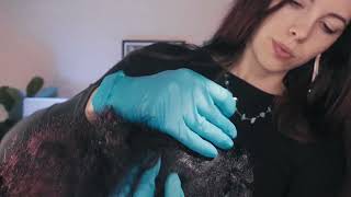 ASMR  Dandruff Removal On Afro amp Scratching Plucking Hair Playing [upl. by Zalea]