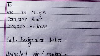 How to write Resignation  Resignation letter sample  Learn to write resignation letter resign [upl. by Atikkin]