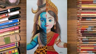 shiv parwati pencil colour drawingcolourer pencil drawingpencil drawing for beginners [upl. by Creighton]