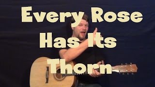 Every Rose Has Its Thorn Poison Easy Strum Guitar Lesson  Chords How to Play Tutorial [upl. by Bastian]