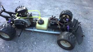 RC Car with a 26cc 2 Stroke motor  start up and rev [upl. by Adnohsel]