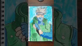 Kakashi Hatake  watercolour drawing step by step tutorial short practice naruto [upl. by Aniwde]