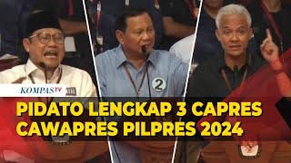 FULL Pidato Lengkap 3 Capres Cawapres di KPU Usai Mendapat Nomor Urut Pilpres 2024 [upl. by Meingolda]