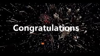 Congratulations clapping and cheering video of applause sound effects with fireworks [upl. by Frohman]