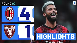 MilanTorino 41  Giroud and Pulisic score in emphatic win Goals amp Highlights  Serie A 202324 [upl. by Ailadgim76]