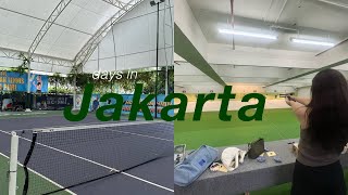 Jakarta Vlog 3 pt1  work from cafe tennis lunch at Dharmawangsa shooting [upl. by Yblek341]