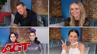 Madilyn Bailey Matt Mauser Gigi Deluxe and Breez Carver Chat AGT  Americas Got Talent 2021 [upl. by Yokoyama]