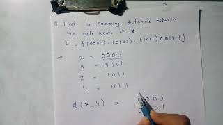 6th Unit  Question on Hamming Distance 6 [upl. by Redman]