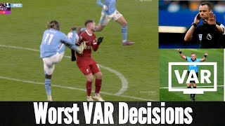 quotWorst Three VAR Decisionsquot That Affected LIVERPOOL Not to WIN Against Man City in Todays Game [upl. by Joe645]