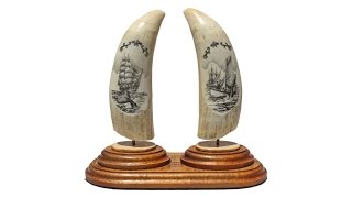 quotWhaling Scenesquot Scrimshaw by Ray Peters  Scrimshaw Gallery [upl. by Sandstrom]