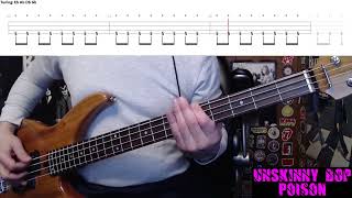 Unskinny Bop by Poison  Bass Cover with Tabs PlayAlong [upl. by Eiryk]