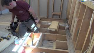 Bathroom Remodeling Part 7 Framing openings in floor joists [upl. by Elfie708]