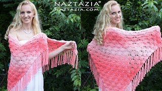 HOW to CROCHET BEACHY KEEN SHAWL  DIY Tutorial Its Peachy Keen too [upl. by Atsyrhc491]