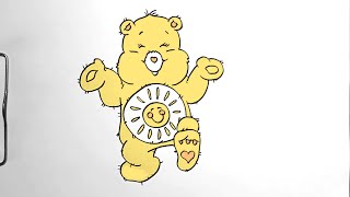 How to Draw FUNSHINE BEAR  THE CARE BEARS [upl. by Olen]