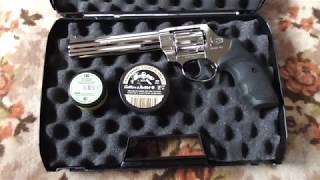 ALFA 461 4mm Randzlong flobert revolver nickel 6quot chrono amp shooting [upl. by Yawnoc515]