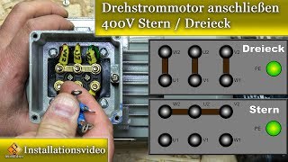 Elektromotor anschließen  Drehstrommotor anschließen 400V Stern  Dreieck [upl. by Modesta]