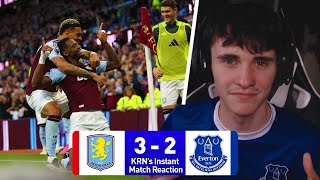 ASTON VILLA 32 EVERTON  INSTANT MATCH REACTION [upl. by Yatnahc741]