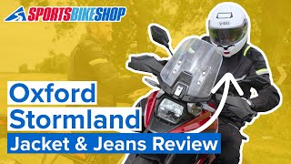 Oxford Stormland D2D motorcycle jacket amp jeans review  Sportsbikeshop [upl. by Anilat77]