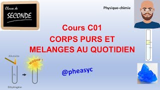 C01 CORPS PURS ET MÉLANGES AU QUOTIDIEN cours en classe de seconde [upl. by Audsley]