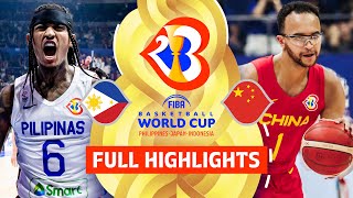 Philippines 🇵🇭 vs China 🇨🇳  Full Game Highlights  FIBA Basketball World Cup 2023 [upl. by Ahsineb24]